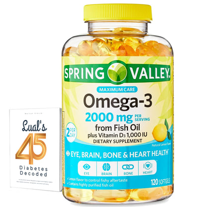 Spring Valley Omega-3 2000 mg Softgels - Eye & Heart Health (120 Ct)