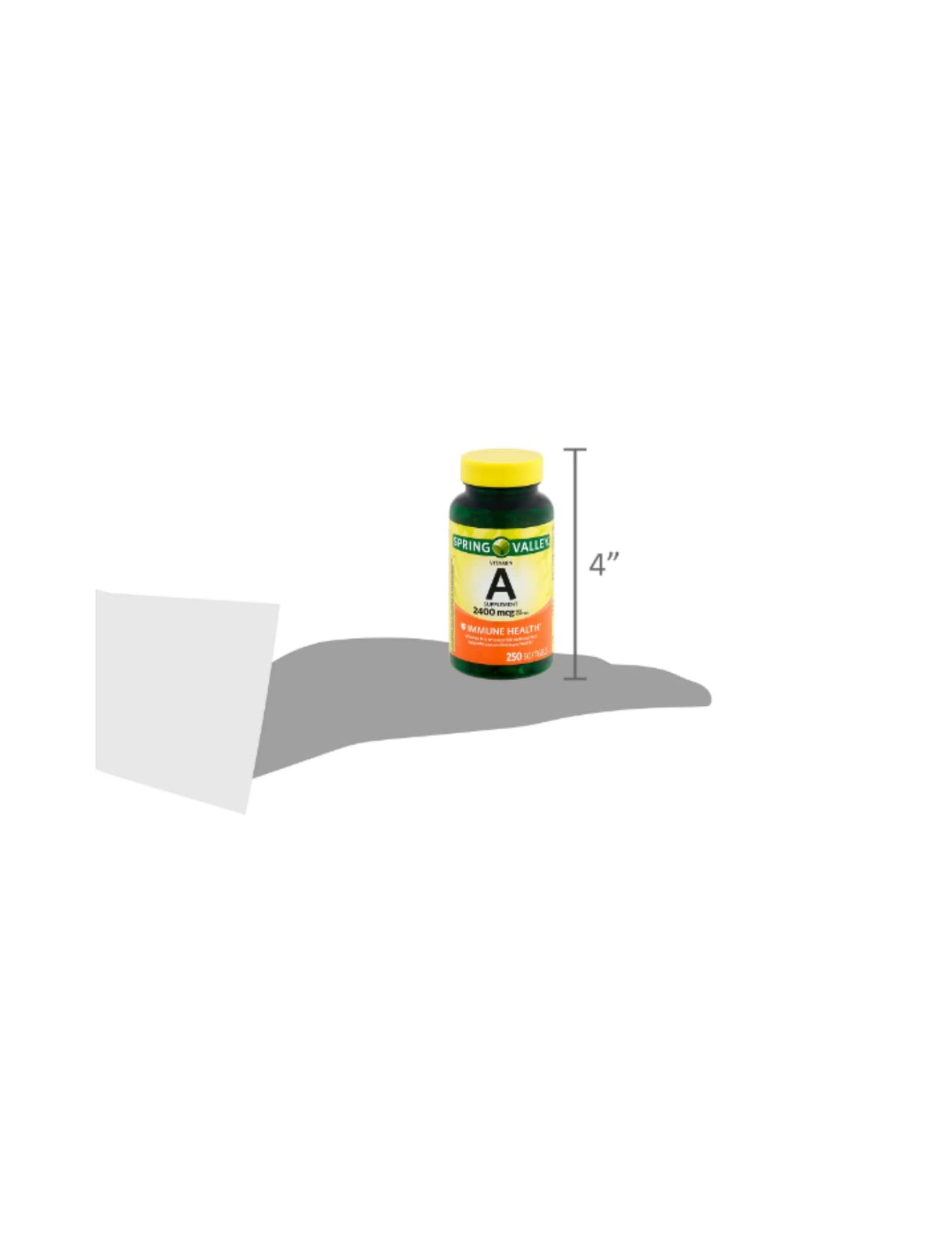 Spring Valley Vitamin A Supplement 2400 mcg, 250 Count + STS Sticker