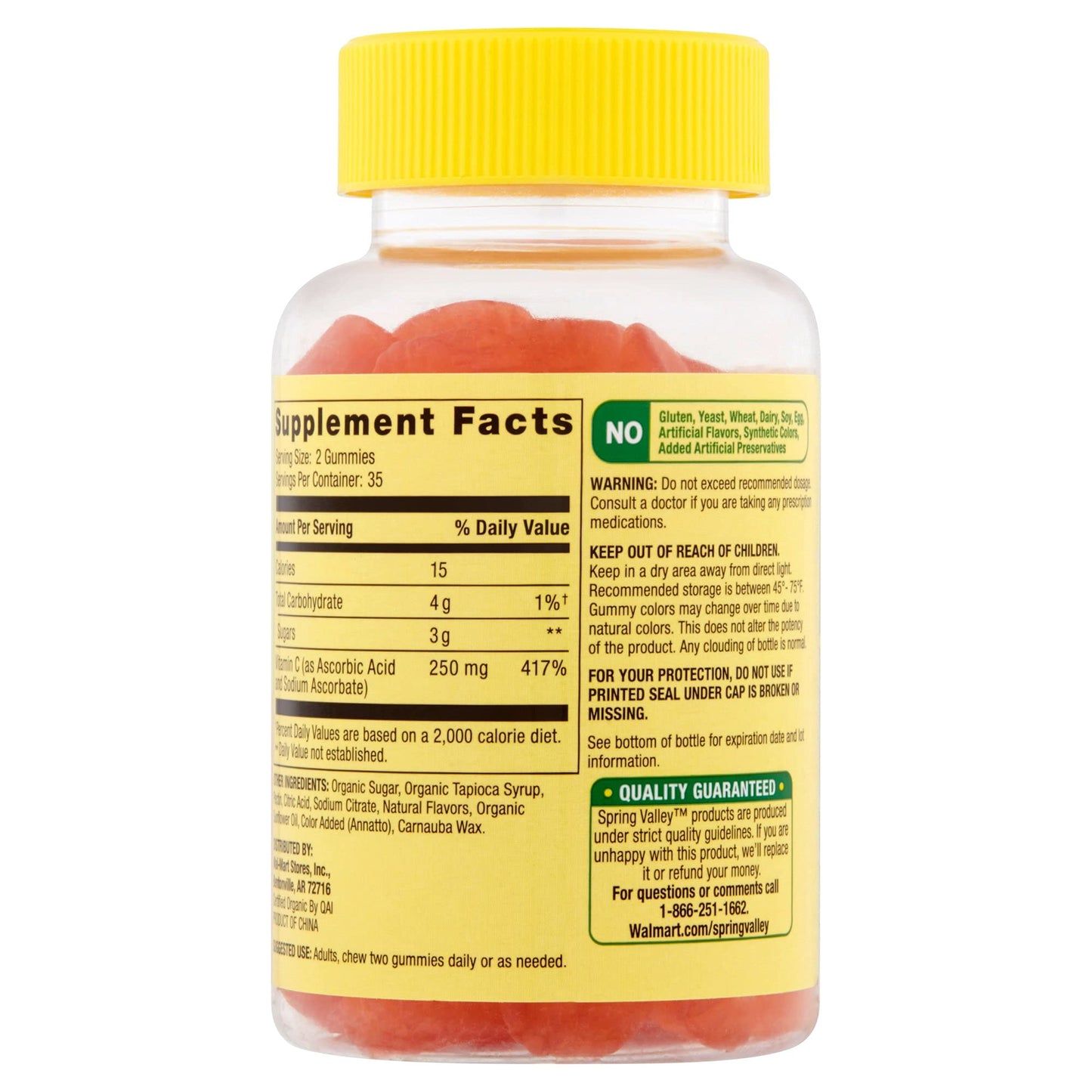 Spring Valley Gummie Vitamin C 240 mg – 70 Orange Gummies | Immune Support