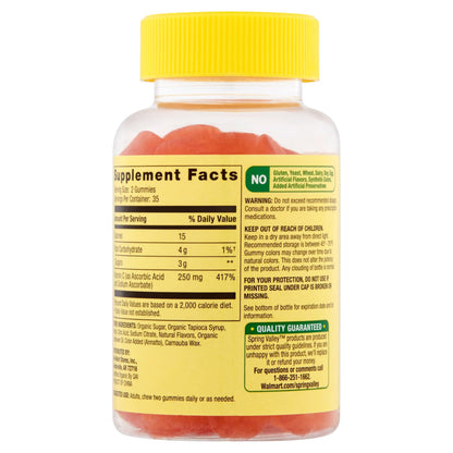 Spring Valley Gummie Vitamin C 240 mg – 70 Orange Gummies | Immune Support
