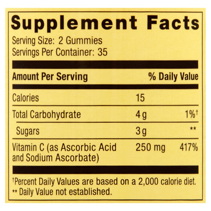 Spring Valley Gummie Vitamin C 240 mg – 70 Orange Gummies | Immune Support