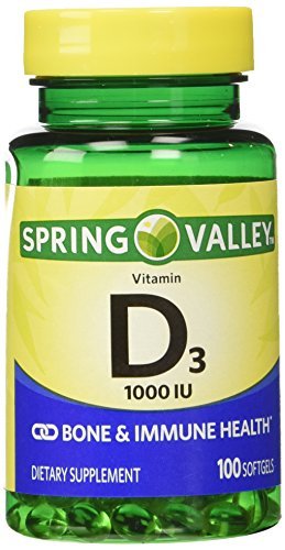 Twinpack Spring Valley Vitamin D3 1000 IU – 2 x 100 Softgels