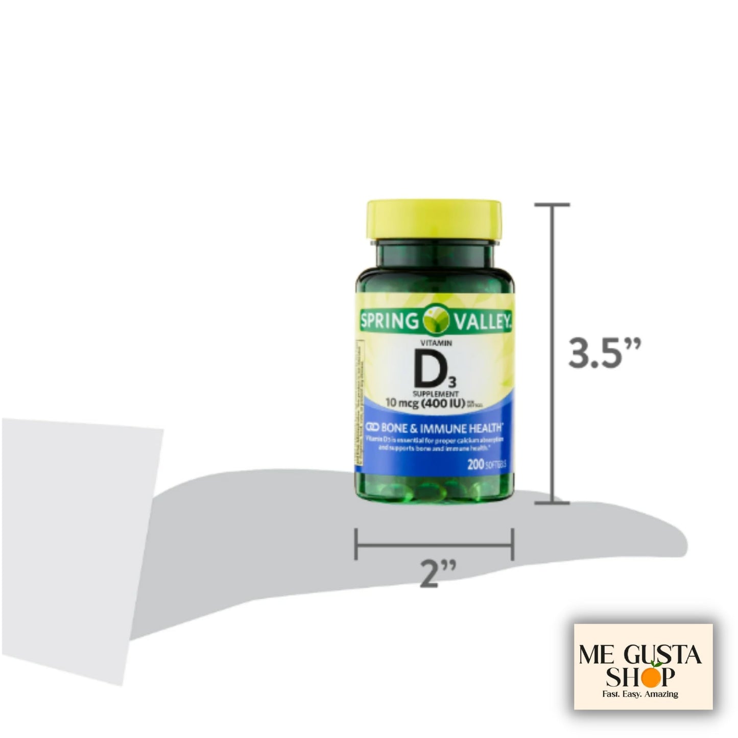 Spring Valley Vitamin D3 Softgels 400 IU (10 mcg), 200 Count Pack of 2 – Me gustas Sticker
