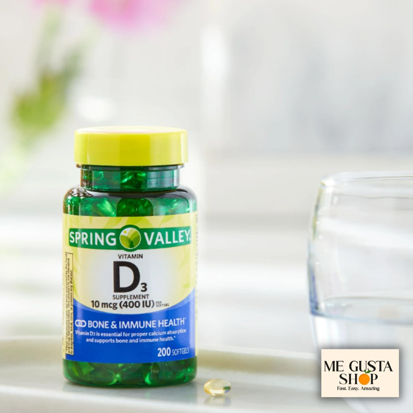 Spring Valley Vitamin D3 Softgels 400 IU (10 mcg), 200 Count Pack of 2 – Me gustas Sticker