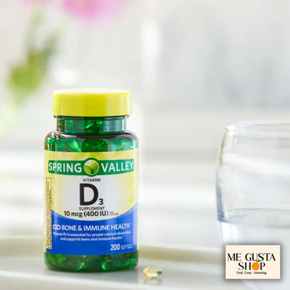 Spring Valley Vitamin D3 Softgels 400 IU (10 mcg), 200 Count Pack of 2 – Me gustas Sticker