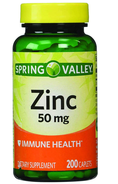 Spring Valley Zinc 50 mg – 200 Ct (2 Pack) | Daily Immune Support Supplement