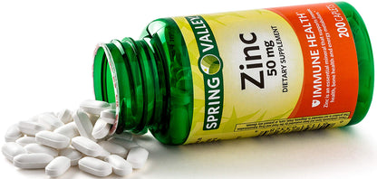 Spring Valley Zinc 50 mg – 200 Ct (2 Pack) | Daily Immune Support Supplement