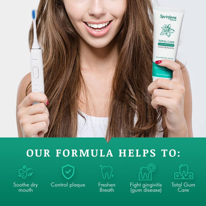 SprinJene Natural Total Care Toothpaste – Fluoride, Black Seed Oil & Zinc | Made in USA (4 Pack)