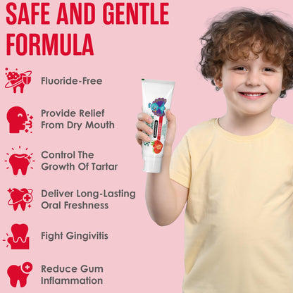 SprinJene Natural Children's Toothpaste – Fluoride Free Strawberry for Toddlers & Kids – Made in the USA