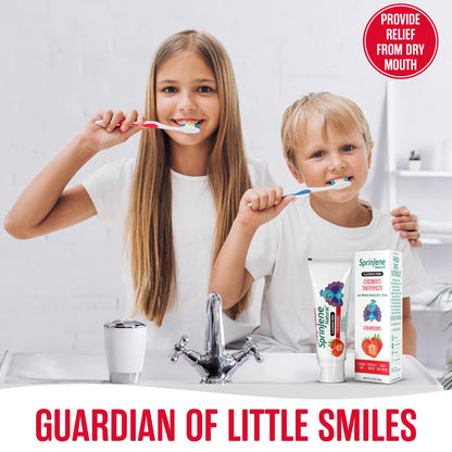 SprinJene Natural Children's Toothpaste – Fluoride Free Strawberry for Toddlers & Kids – Made in the USA