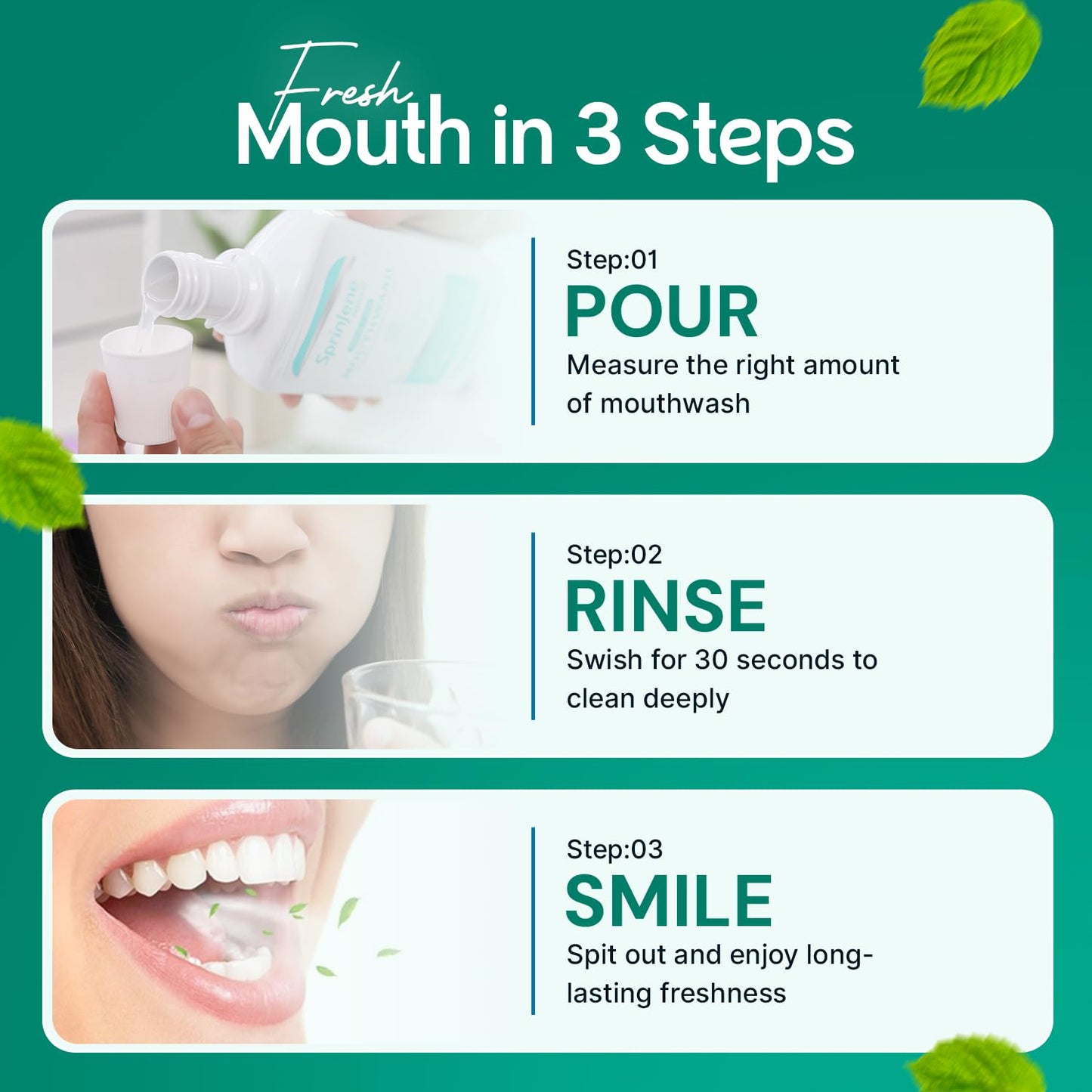SprinJene Alcohol Free Mouthwash with Xylitol – Fluoride Free, Vegan & Made in USA (2 Pack)