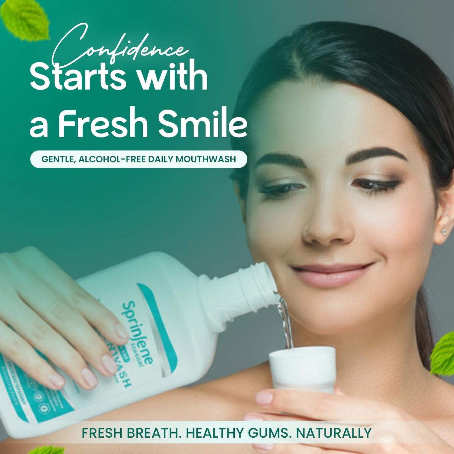 SprinJene Alcohol Free Mouthwash with Xylitol – Fluoride Free, Vegan, Made in USA