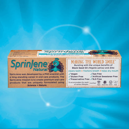 SprinJene Natural Children’s Toothpaste – Fluoride Free Vanilla Toothpaste for Toddlers & Kids – Gentle Safe Natural Formula with Patented Black Seed Oil & Zinc – Made in The USA (4 Pack)