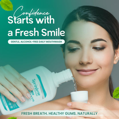 SprinJene Alcohol Free Mouthwash with Xylitol – Fluoride Free, Vegan & Made in USA (2 Pack)