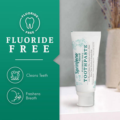SprinJene Natural Toothpaste – Fluoride Free Clove & Mint for Healthy Gums & Fresh Breath – Made in USA (2 Pack)