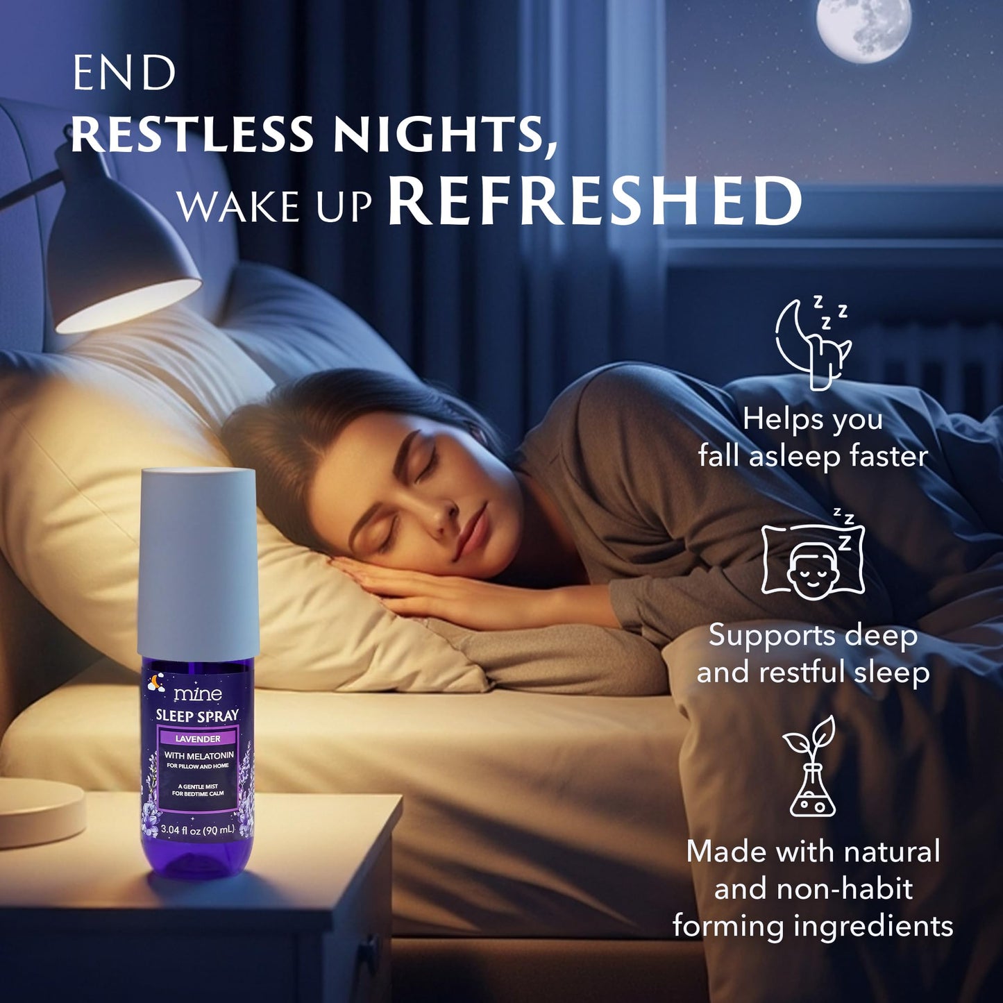 Lavender Sleep Spray with Melatonin – Natural Pillow Mist for Relaxing Sleep | Calming Bed Spray
