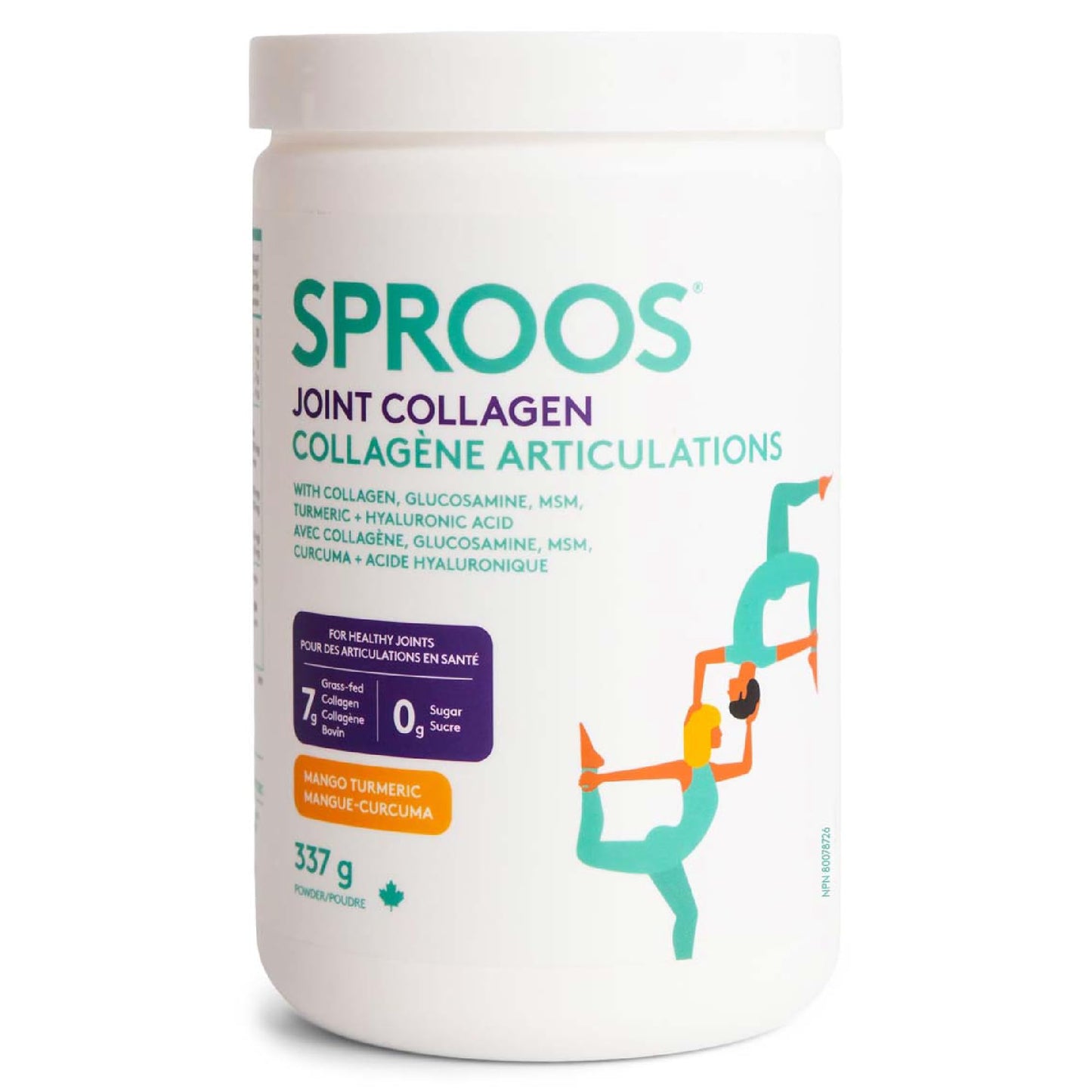 SPROOS Joint Collagen Mango Turmeric 337g | 7 g Collagen per Serving