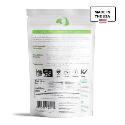 Sprout Living Broccoli & Kale Organic Sprout Mix – Freeze-Dried Green Powder (4 oz, 32 servings)