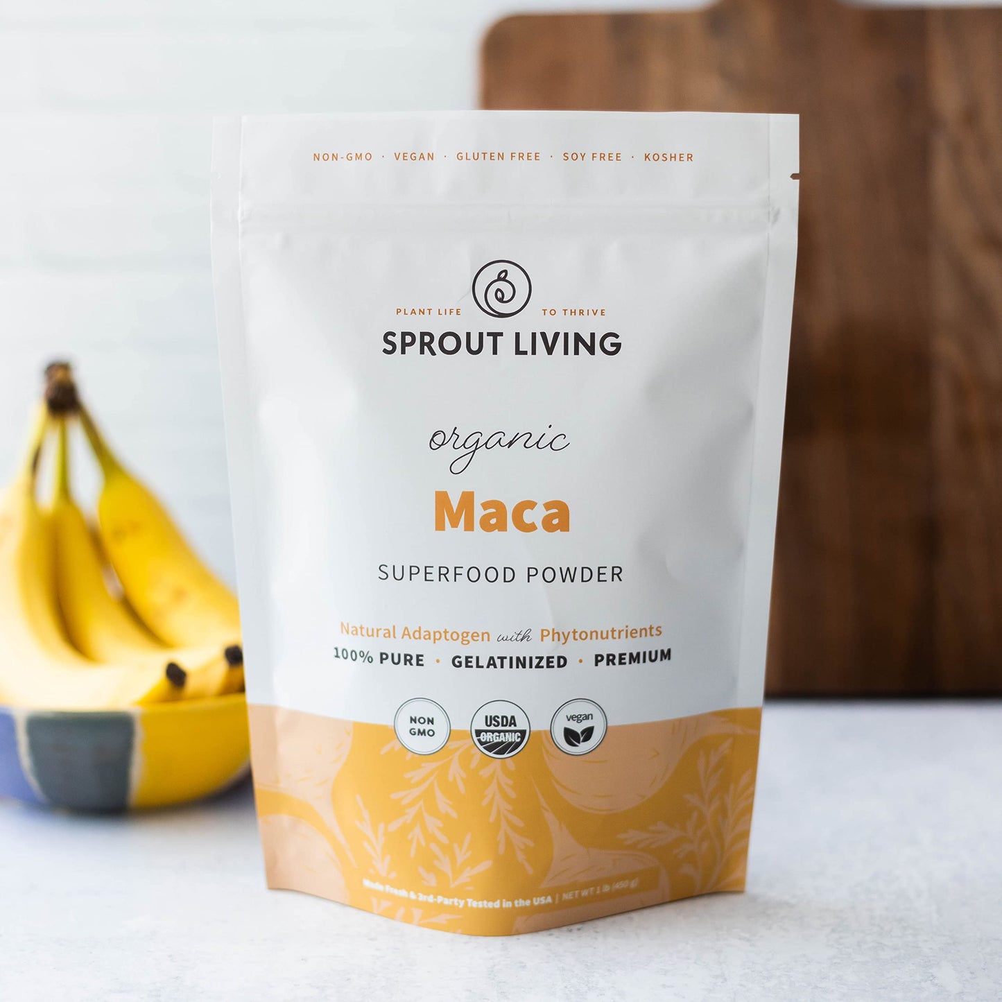 Sprout Living Organic Gelatinized Maca Root Powder 1 lb | Premium Maca Powder for Energy & Adaptogen