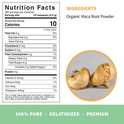 Sprout Living Organic Gelatinized Maca Root Powder 1 lb | Premium Maca Powder for Energy & Adaptogen