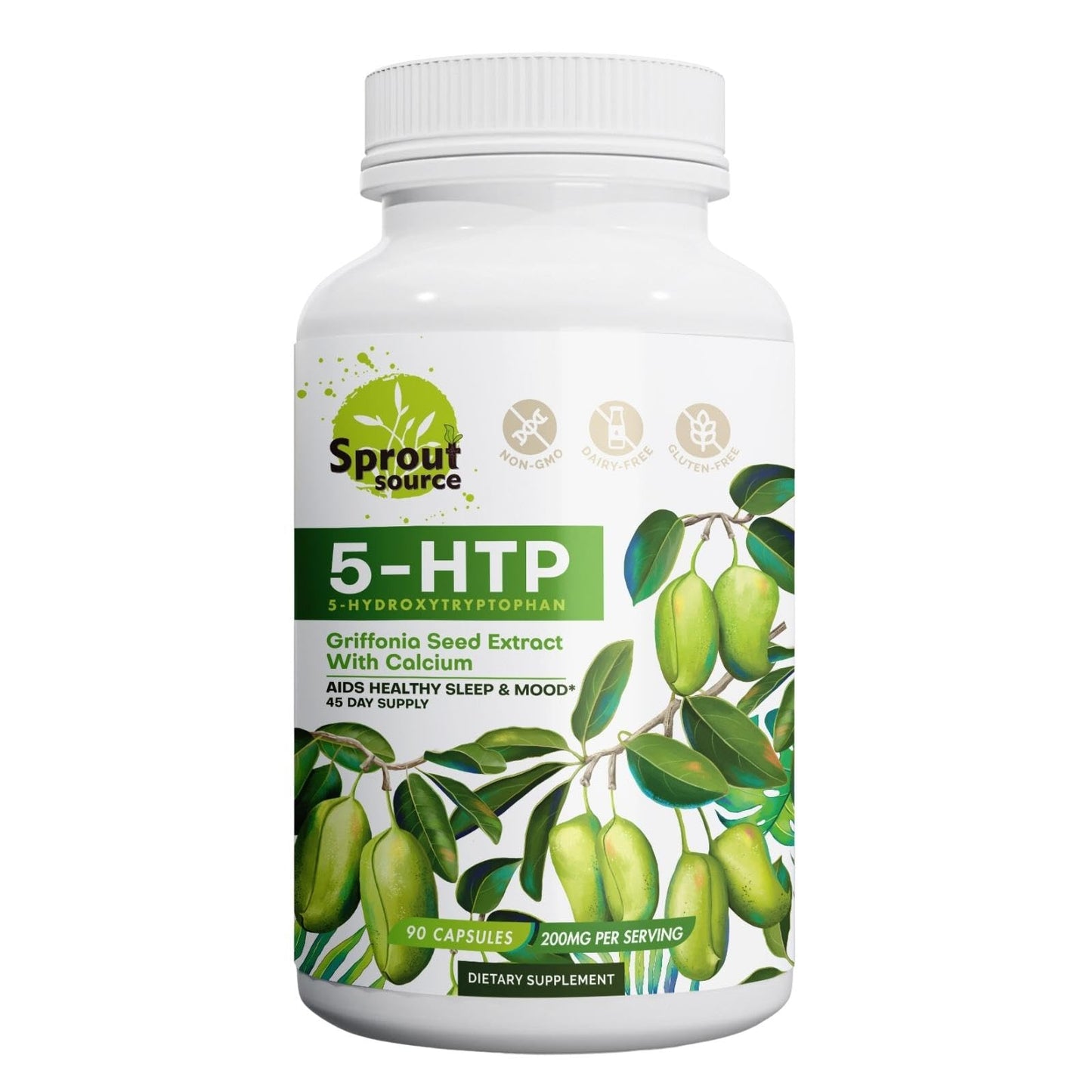 Sprout Source 5-HTP 200mg – Sleep & Mood Support | 90 Capsules