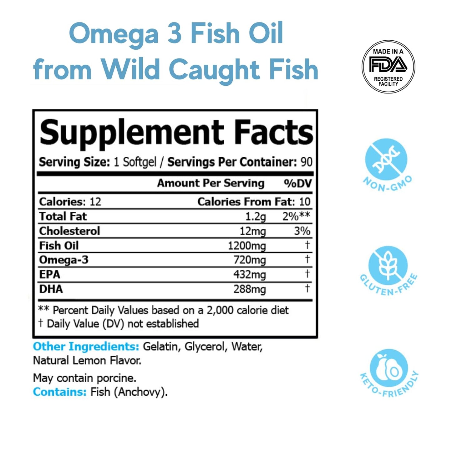 Sprout Source Sea-Harvested Pelagic Omega-3 Fish Oil 1200mg – Heart Health, Brain & Eyes Support – Lemon Flavor, 90-Day Supply, 90 Softgels