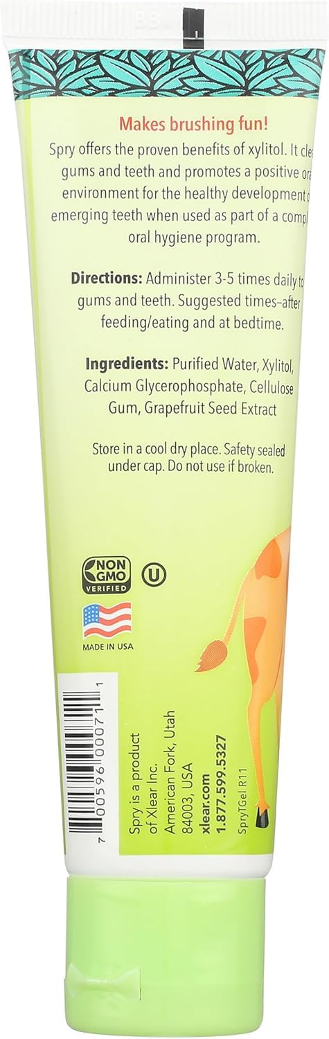Spry Natural Xylitol Toothpaste for Babies & Kids – Fluoride Free 2 oz