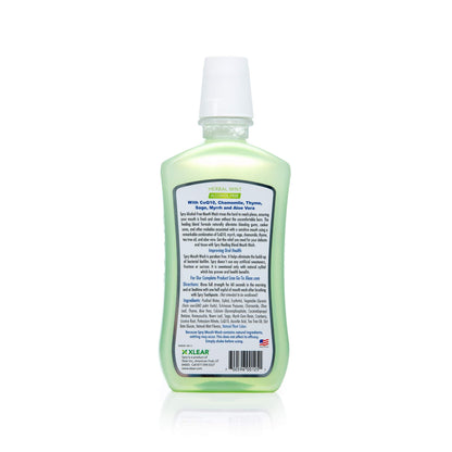 Spry Natural Xylitol Mouthwash Fluoride Free with Enamel Support, Alcohol-Free, Gentle, Non-GMO, Herbal Mint - 16 fl oz (Pack of 1)