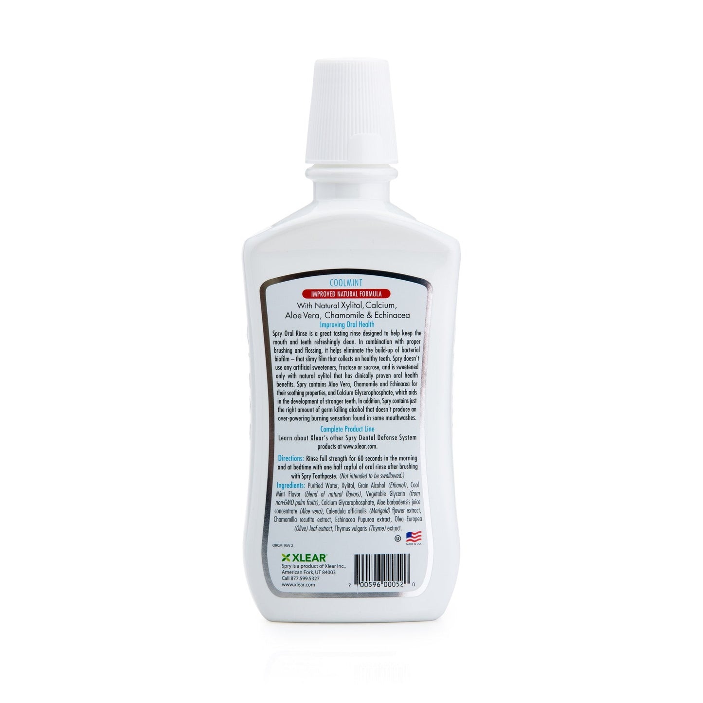 Spry Natural Xylitol Mouthwash – Fluoride Free, Enamel Support, Cool Mint 16 oz (Pack of 1)