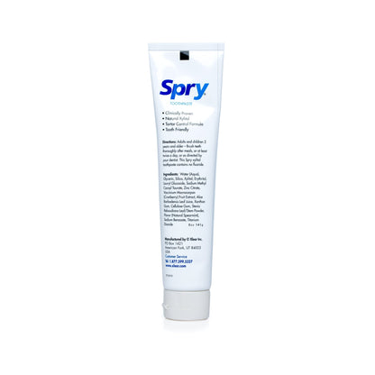 Spry Natural Xylitol Toothpaste 5oz – Fluoride Free, Gentle for Sensitive Teeth, Spearmint