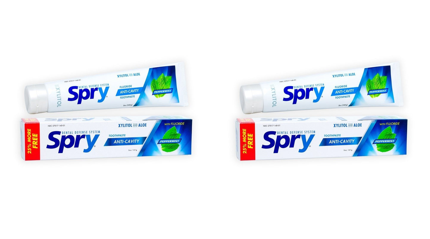 Spry Natural Xylitol Toothpaste 5oz – Pack of 2 for Adults & Kids