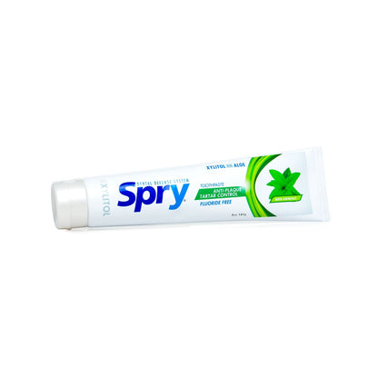Spry Natural Xylitol Toothpaste 5oz – Fluoride Free, Gentle for Sensitive Teeth, Spearmint