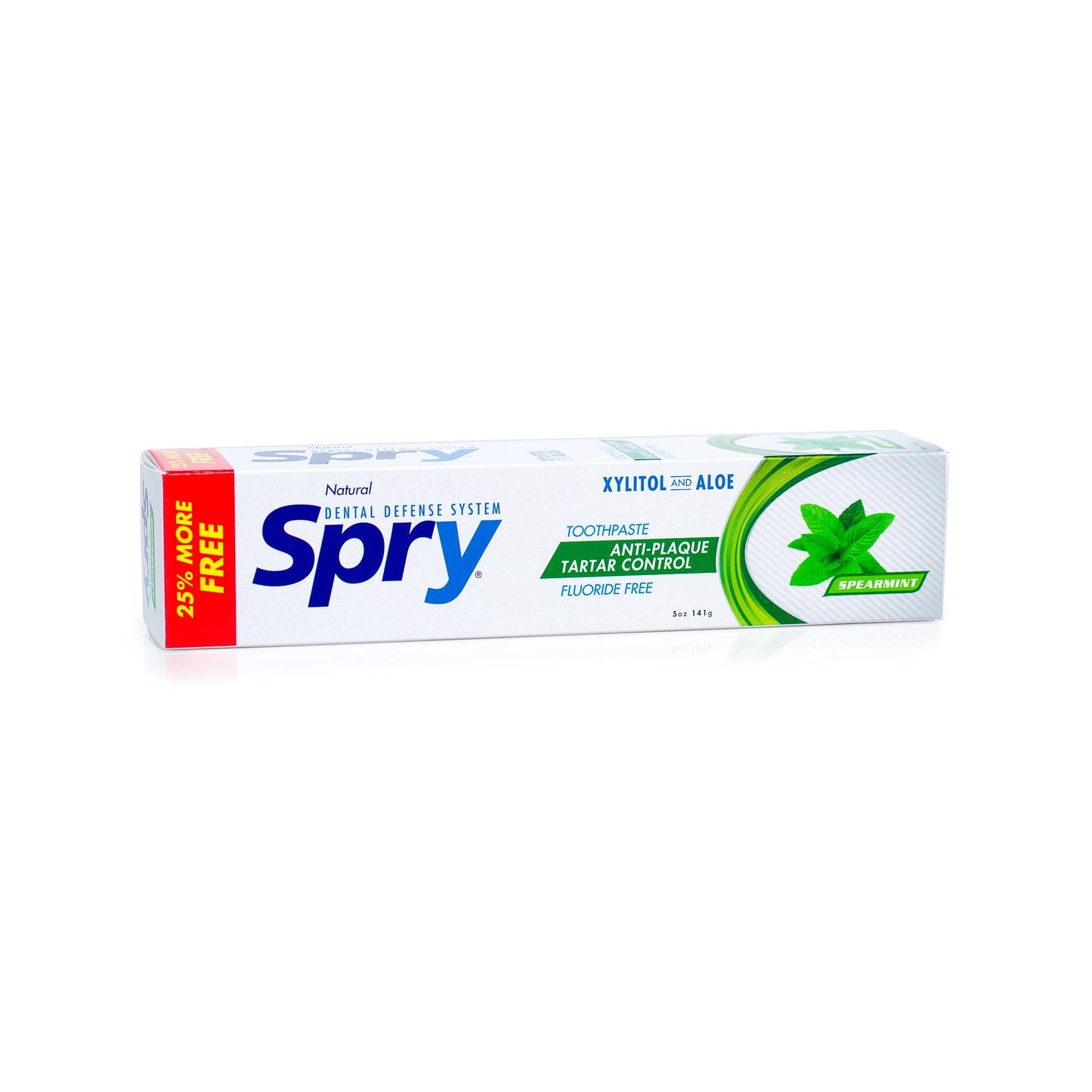 Spry Natural Xylitol Toothpaste 5oz – Fluoride Free, Gentle for Sensitive Teeth, Spearmint