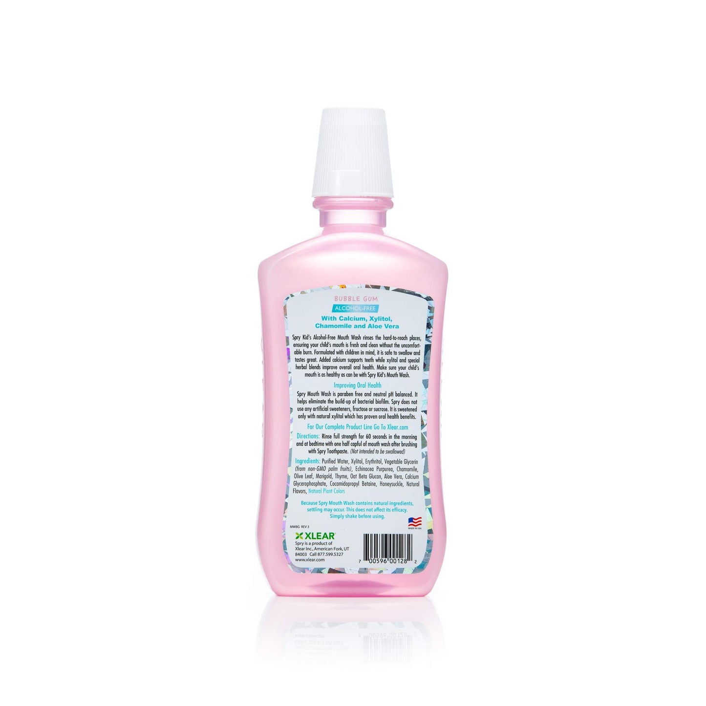 Spry Xylitol Mouthwash with Enamel Support — Fluoride Free, Alcohol Free, Bubble Gum (16 fl oz)
