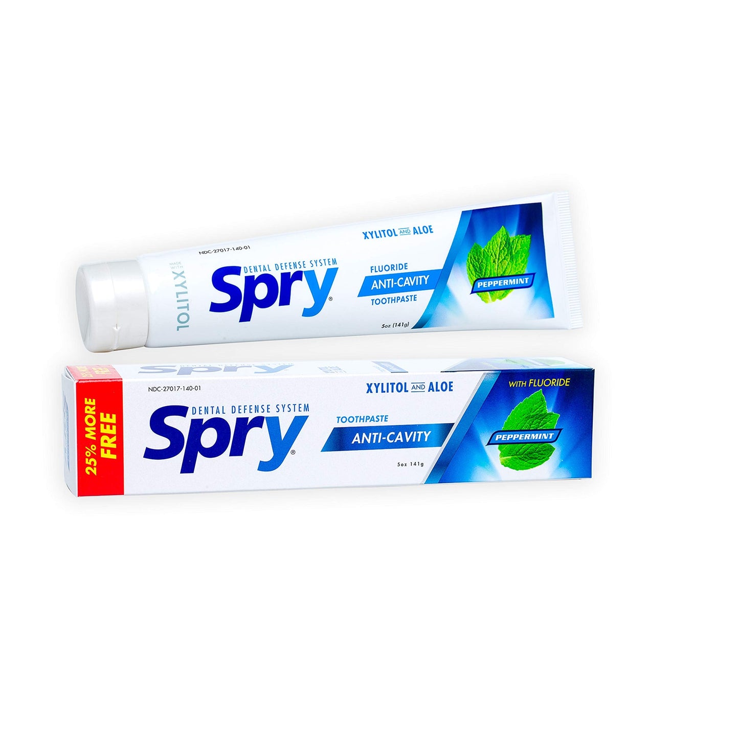Spry Natural Xylitol Toothpaste 5oz – Gentle Whitening, Fluoride & Remineralizing | Peppermint
