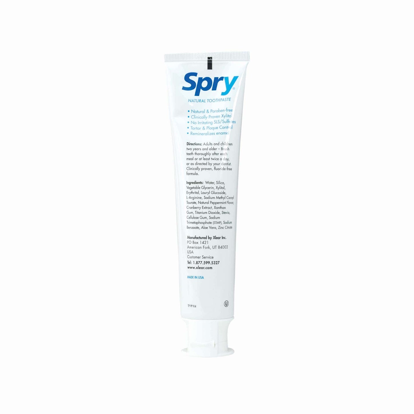 Spry Natural Xylitol Toothpaste 5oz – 6-Pack, Fluoride Free, Gentle for Sensitive Teeth, Peppermint