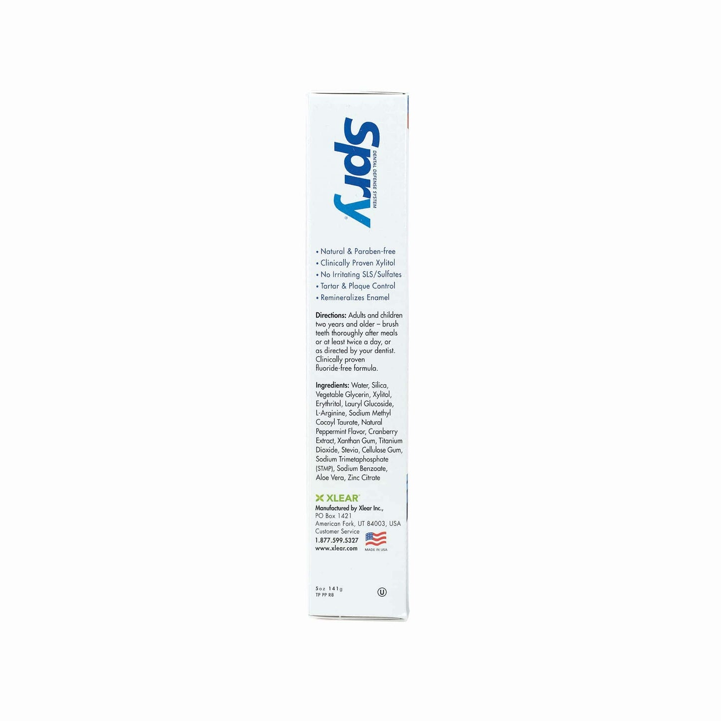 Spry Natural Xylitol Toothpaste 5oz – 6-Pack, Fluoride Free, Gentle for Sensitive Teeth, Peppermint