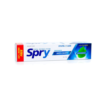 Spry Natural Xylitol Toothpaste 5oz – Gentle Whitening, Fluoride & Remineralizing | Peppermint