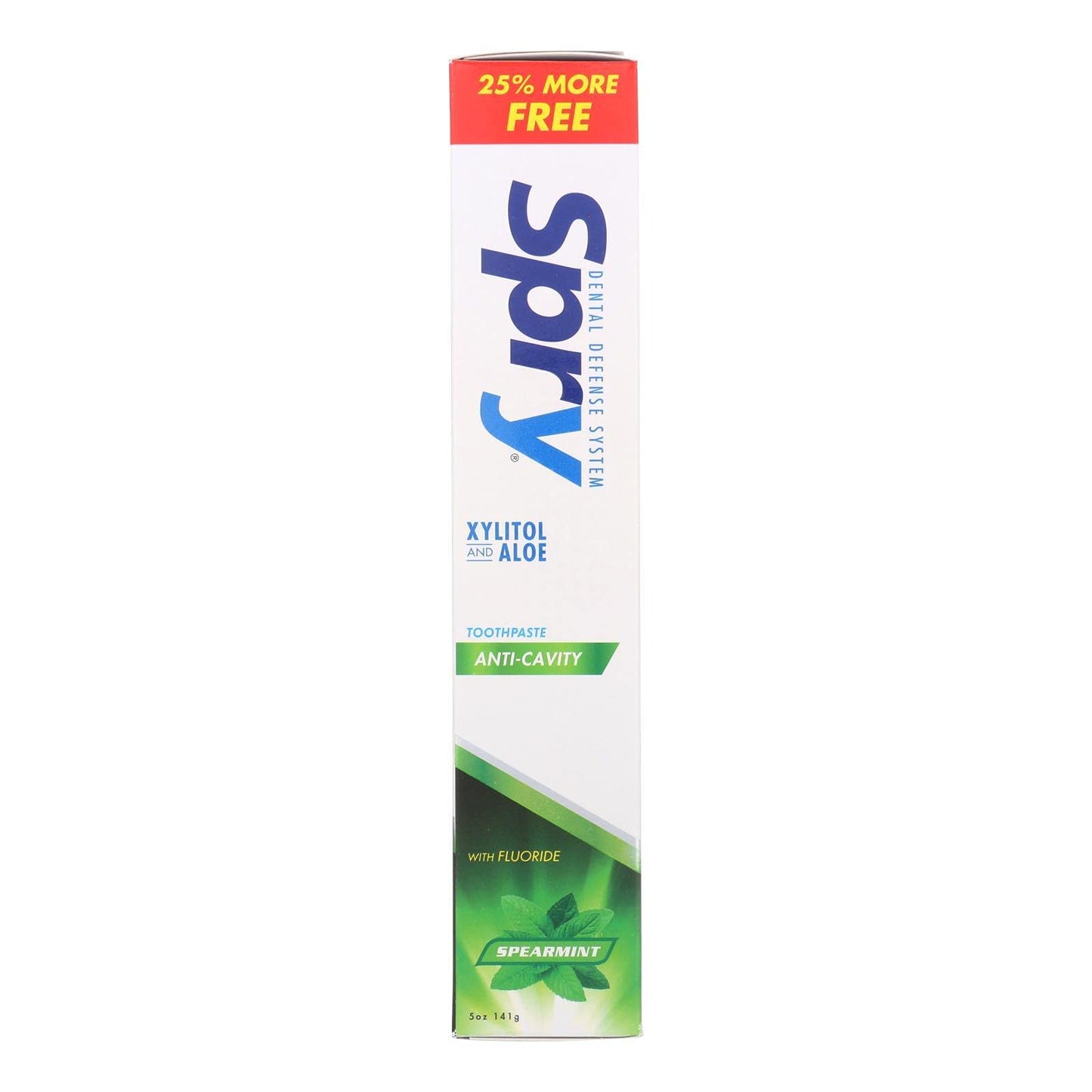 Spry Natural Xylitol Toothpaste 5oz for Adults & Kids – Gentle Whitening & Remineralizing, Spearmint (Pack of 1)