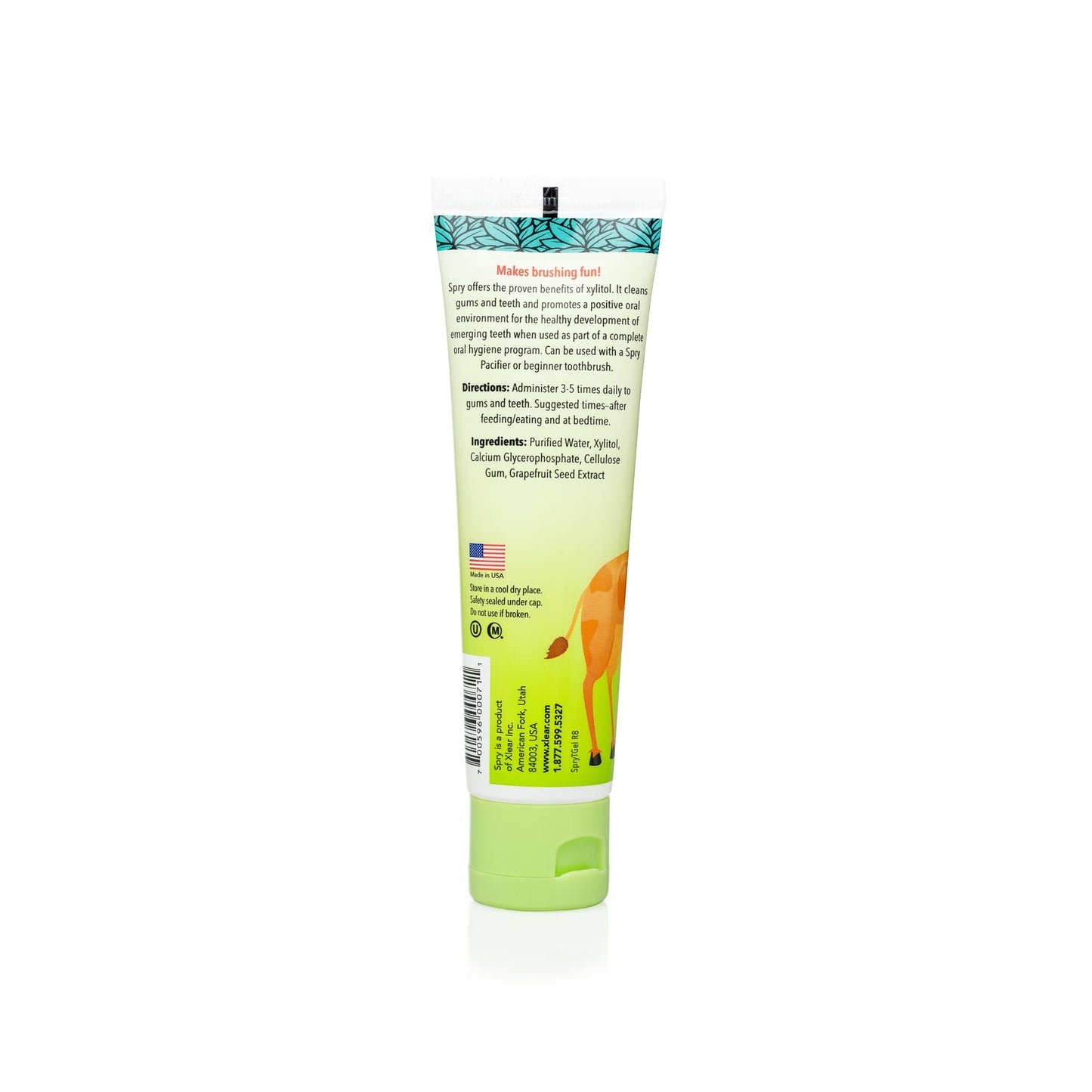 Spry Natural Xylitol Toothpaste for Baby, Toddler & Kids – Fluoride Free Tooth Gel, 4 x 2 oz