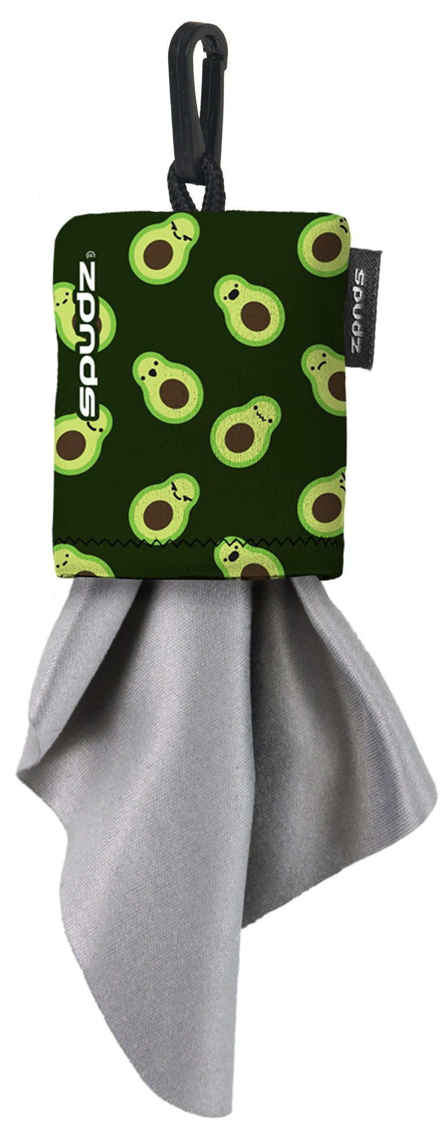 SPUDZ Classic Microfiber Lens Cleaner – Clip-On Pouch, Washable, 10 x 10 in | Avocado (2-Pack)