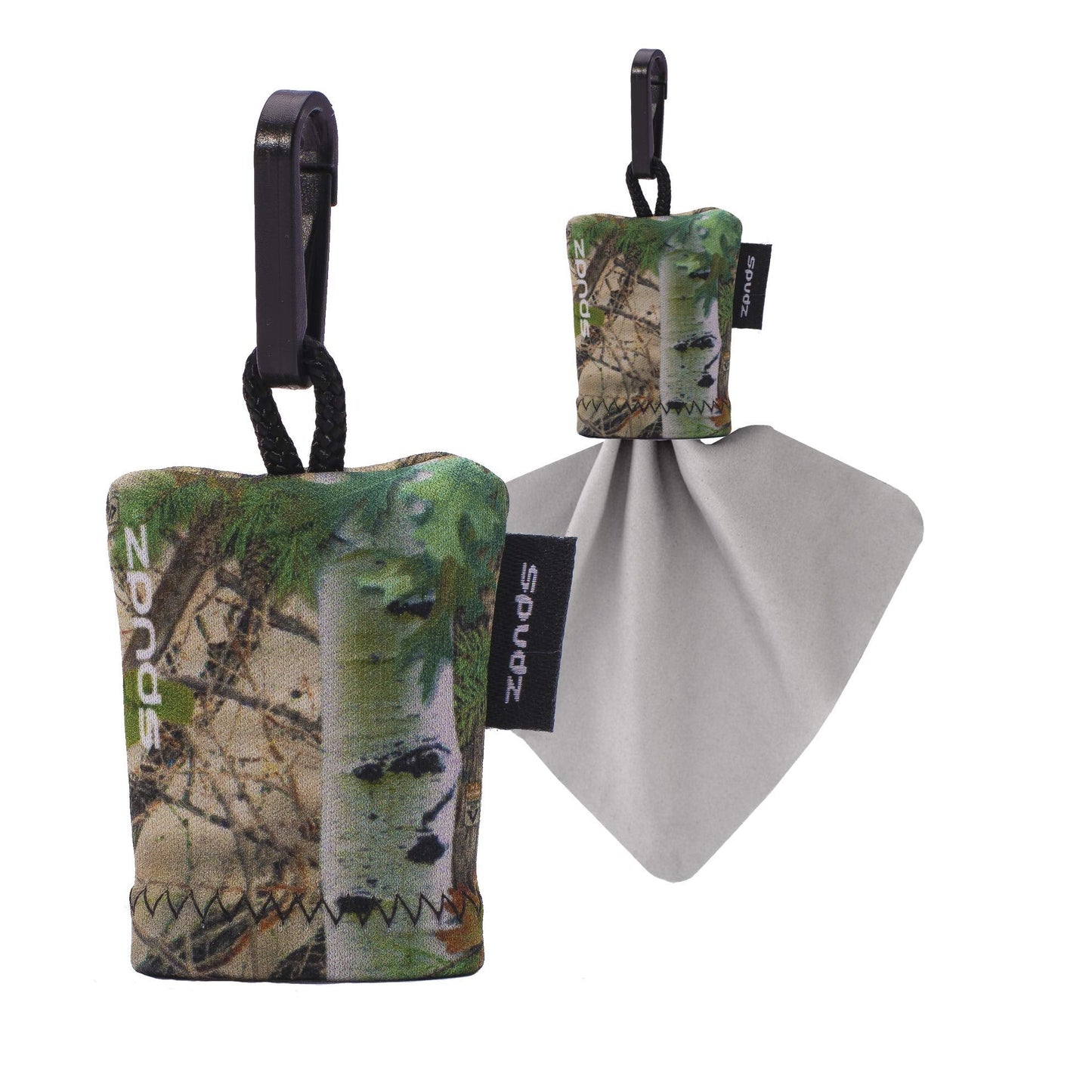 SPUDZ Classic Microfiber Lens Cleaner – Clip-On Pouch (6x6 in) – Alpine Mountain Camo