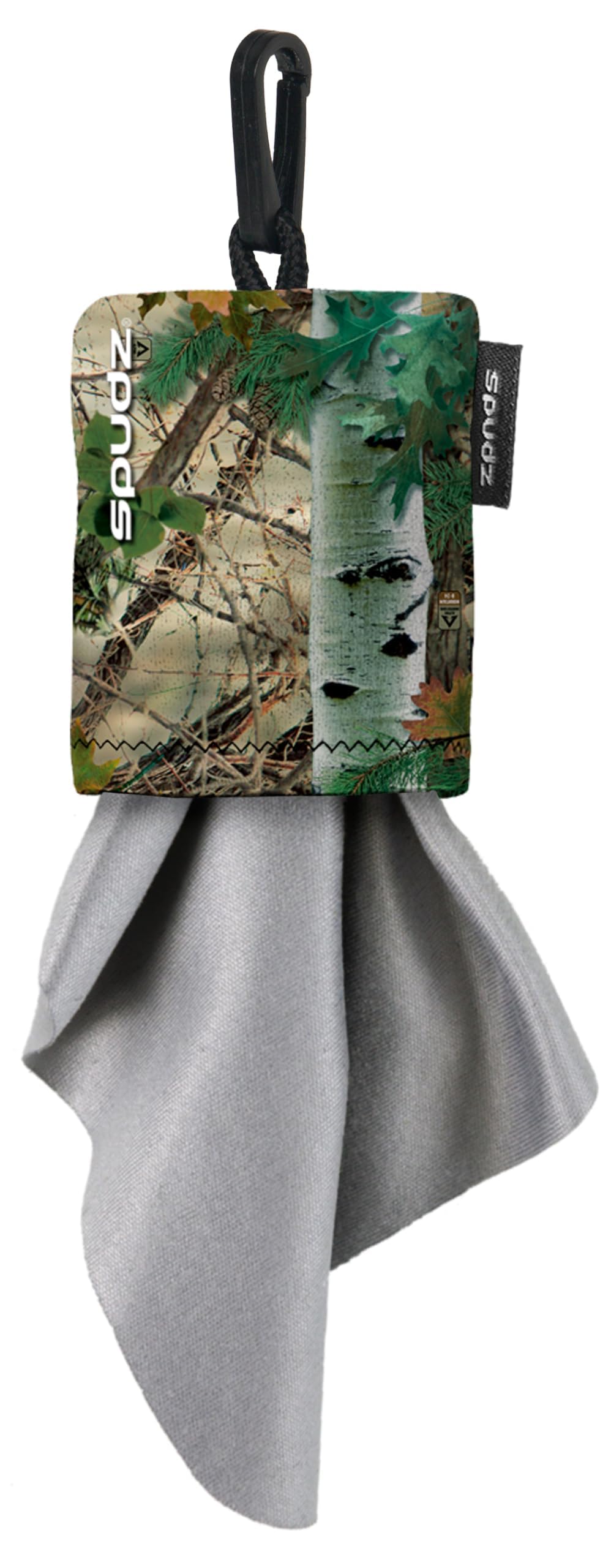 SPUDZ Classic Microfiber Lens Cleaner – Clip-On Pouch, Washable (2-Pack) | Alpine Mountain Camo 6x6 in