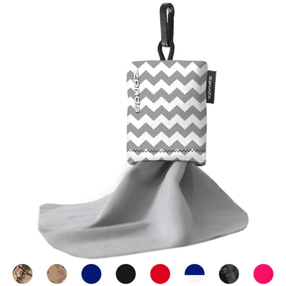 Spudz Microfiber Cloth Screen Cleaner – Premium Soft, 10x10 Gray Chevron