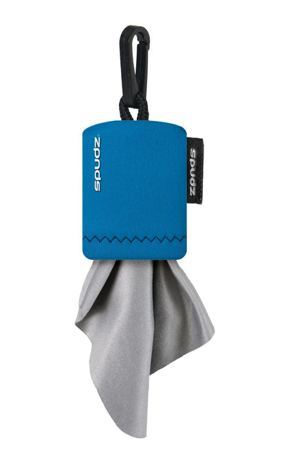 SPUDZ Ultra Microfiber Lens Cleaner – Closable Pouch, Clip-On | Costal Blue, 6 x 6 Inch (2-Pack)