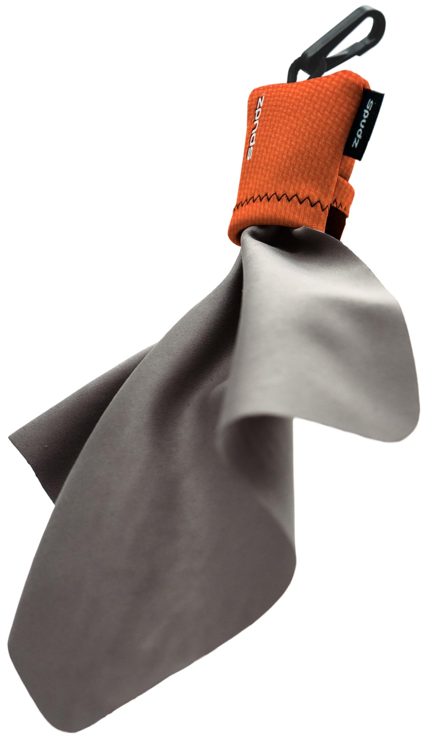SPUDZ Ultra Microfiber Lens Cleaner – Closable Pouch, Clip-On, Washable – for Optics, Scopes, Glasses | Blaze Orange, 6 x 6 Inch