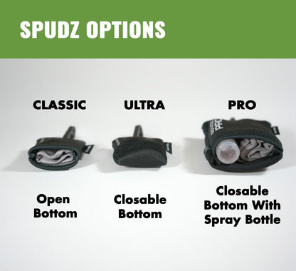 SPUDZ Ultra Microfiber Lens Cleaner – Closable Pouch, Clip-On, 6 x 6 Inch | Vanish Tan