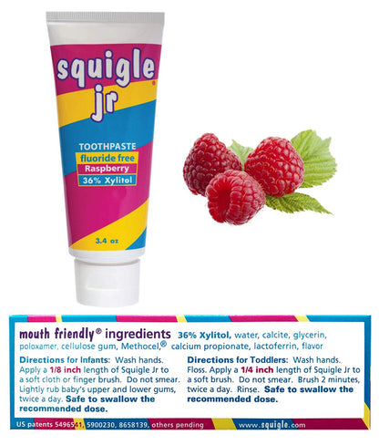 Squigle Jr Toothpaste 2 Pack – For Infants & Toddlers, Travel, No SLS