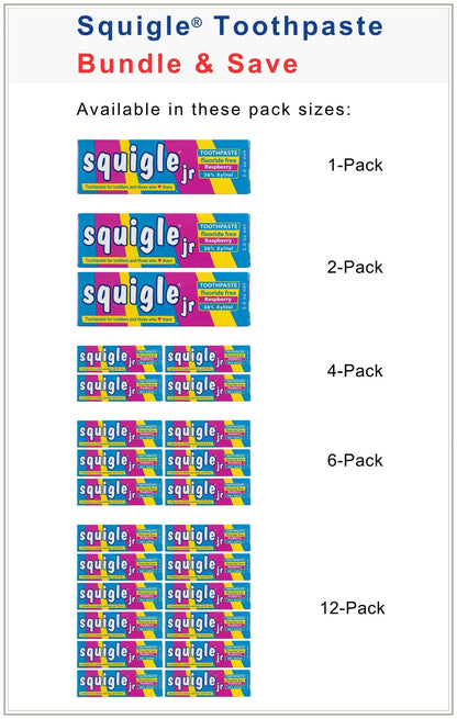 Squigle Jr Toothpaste 2 Pack – For Infants & Toddlers, Travel, No SLS