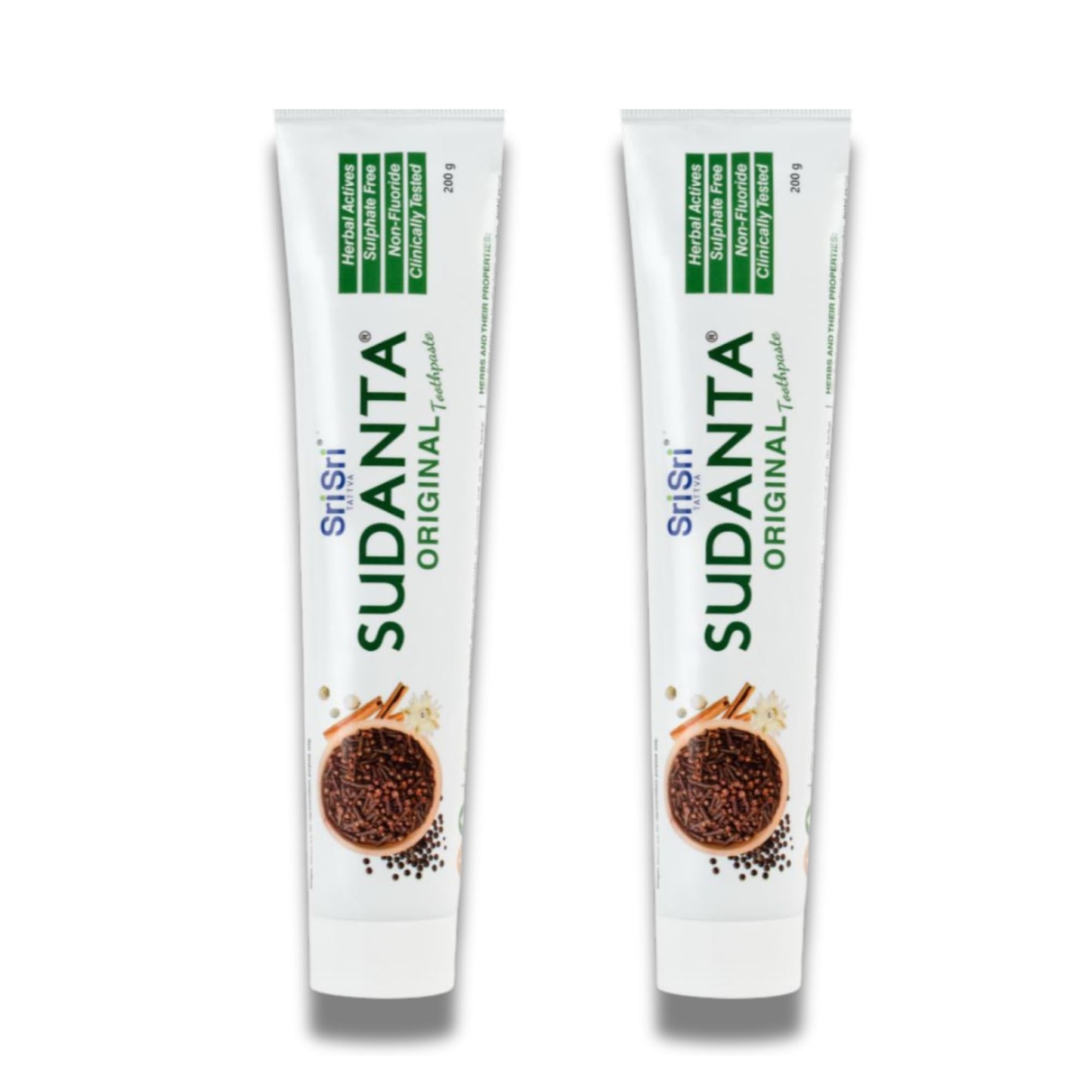 Sri Sri Tattva Sudanta Herbal Toothpaste – SLS Free & Fluoride Free (200 g Pack of 2)